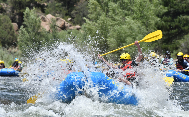 Whitewater on bighorn sheep rafting trip on the arkansas river
